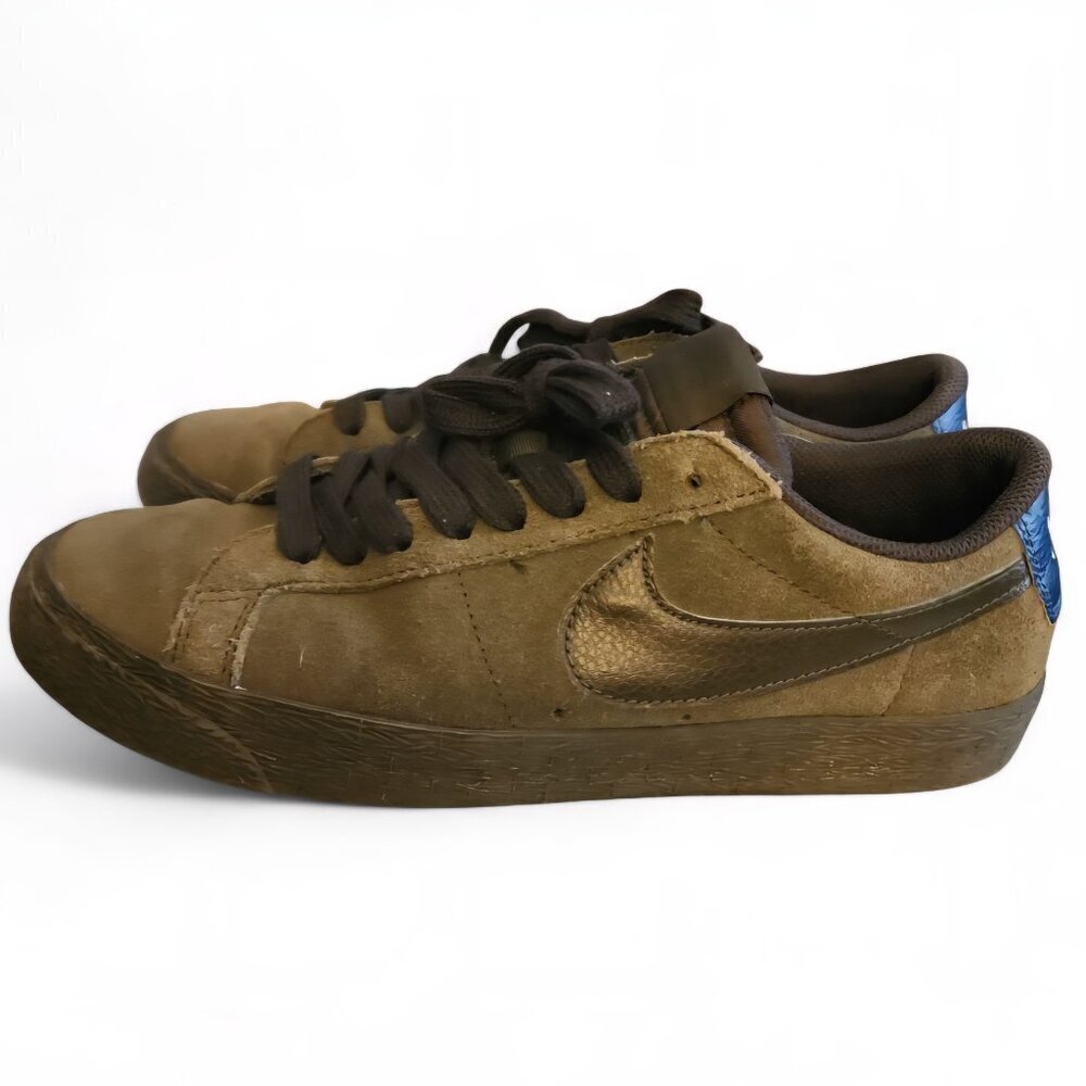 Nike SB Zoom Blazer Low skate shoe Suede Green Sequoia Lace up Sz 8.5 864347-301 - Picture 3 of 7
